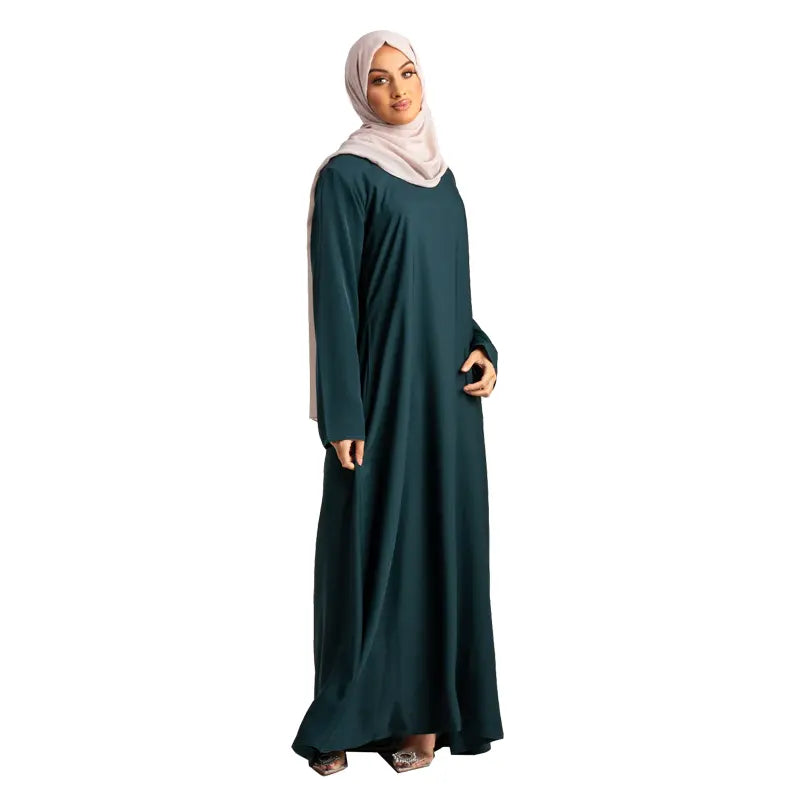 Basic Bottle Green Abaya 673