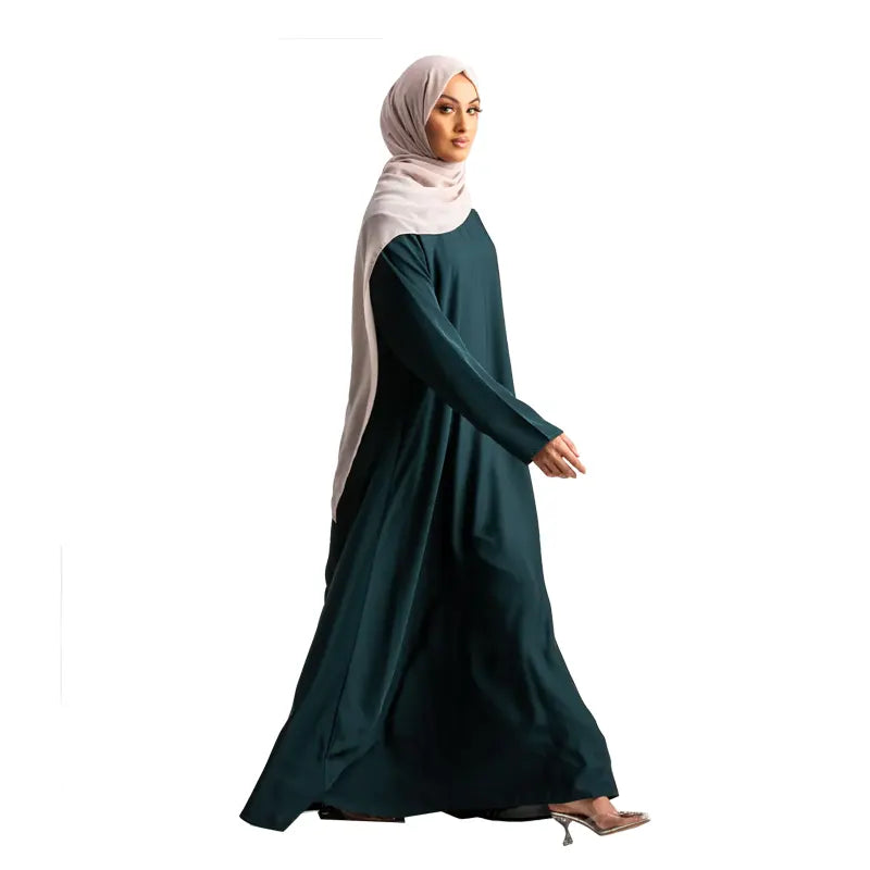Basic Bottle Green Abaya 673