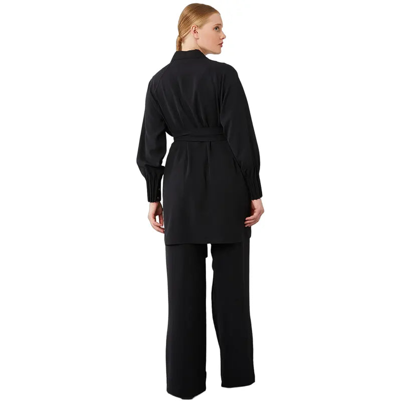 Women Two Piece Black Co Ord Set