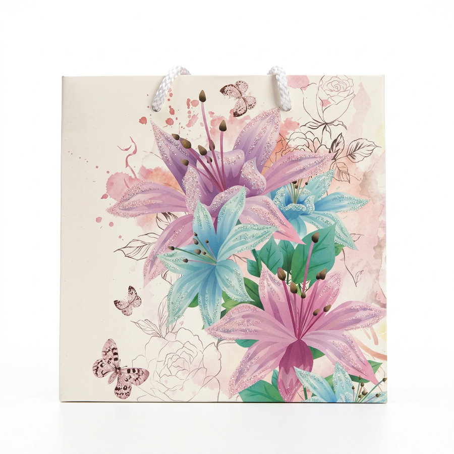 Blue & Purple Lily & Butterfly Gift Bag