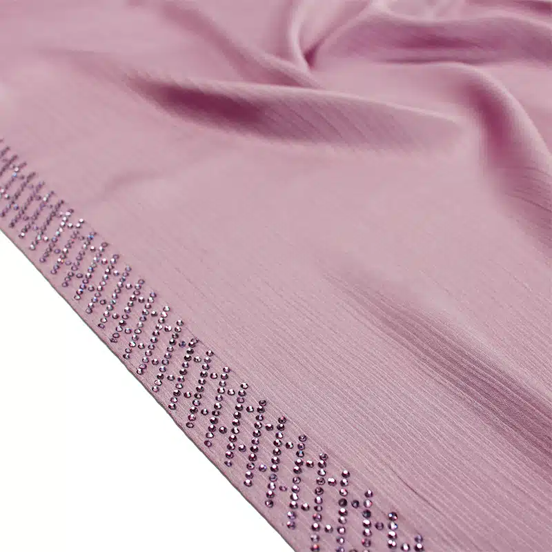Silk Crinkle Blush Pink Beaded Hijab