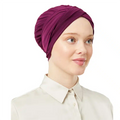 Women's Pre-Tied Maroon Turban Head Scarf