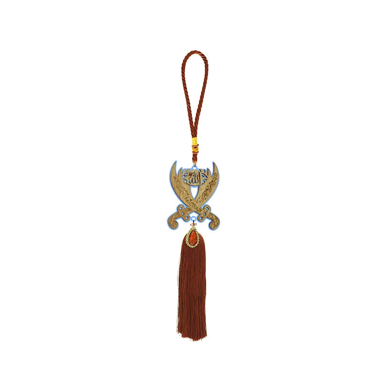 Allah Timber Swords Car Hanger Light Blue