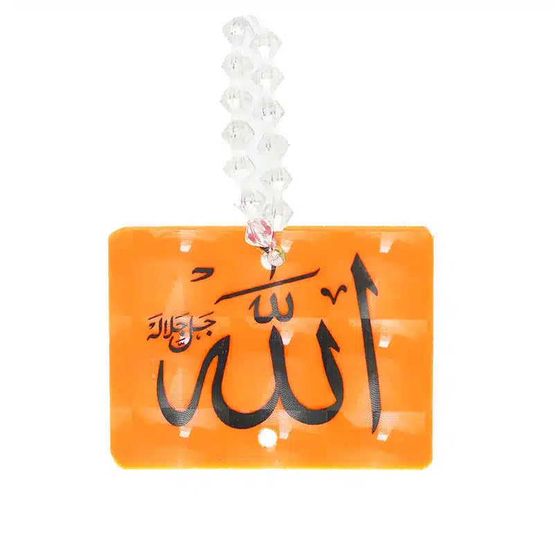Allah & Muhammed Orange Car Hanger