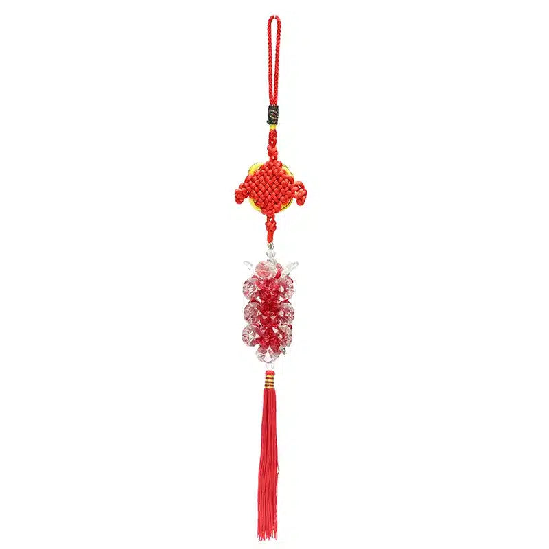 White and Red Diamond Car Hanger