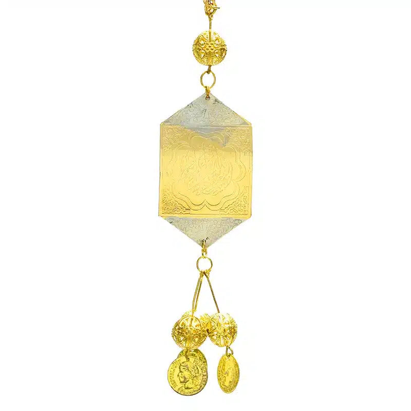 Gold and Silver Metallic Car Hanger