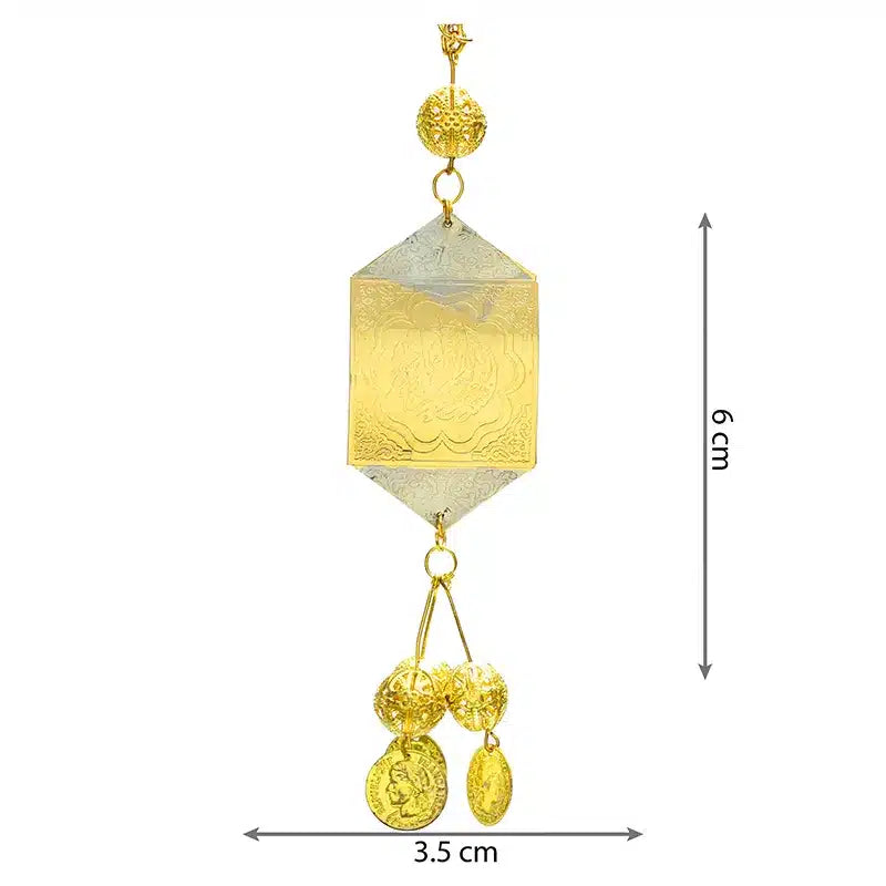 Gold and Silver Metallic Car Hanger