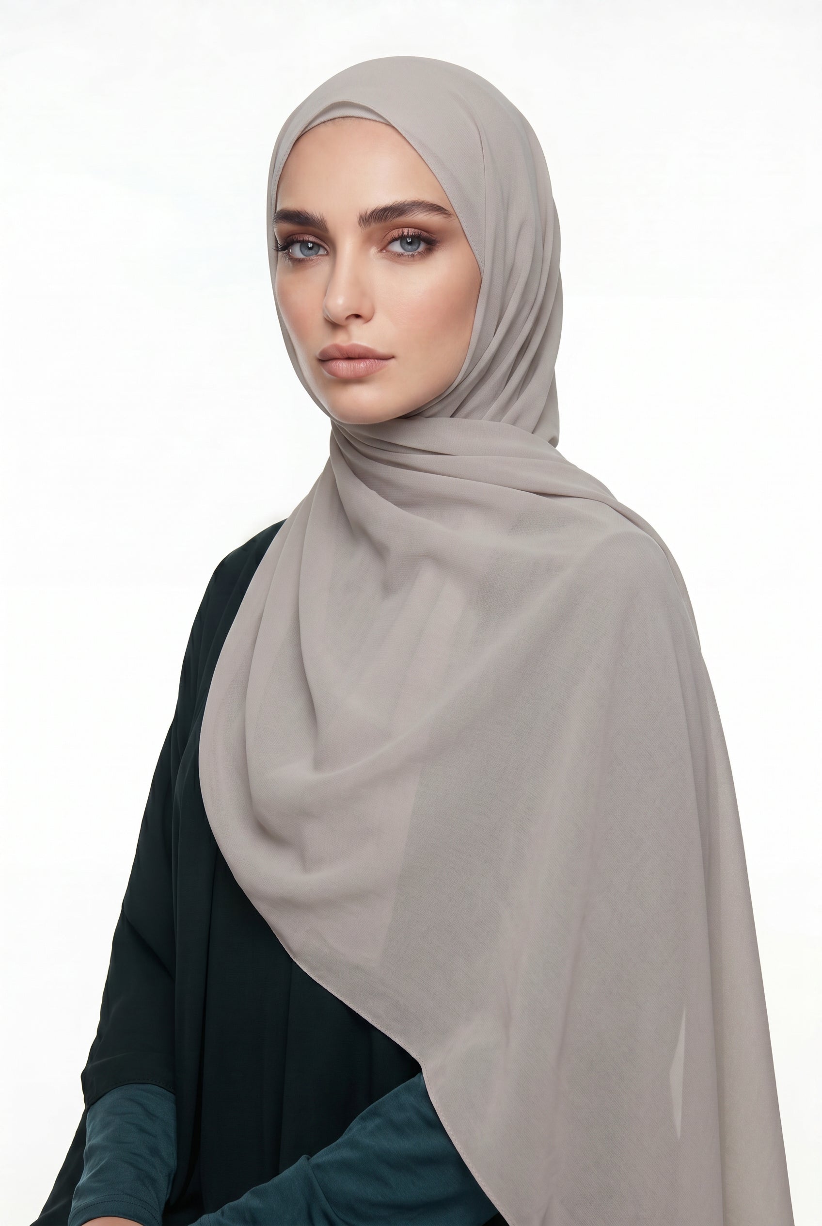 Light Taupe Chiffon Hijab Col 131
