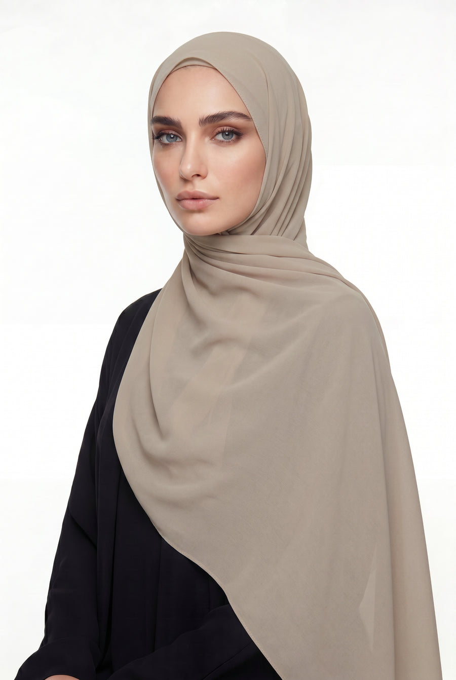 Tan Chiffon Hijab Col 133