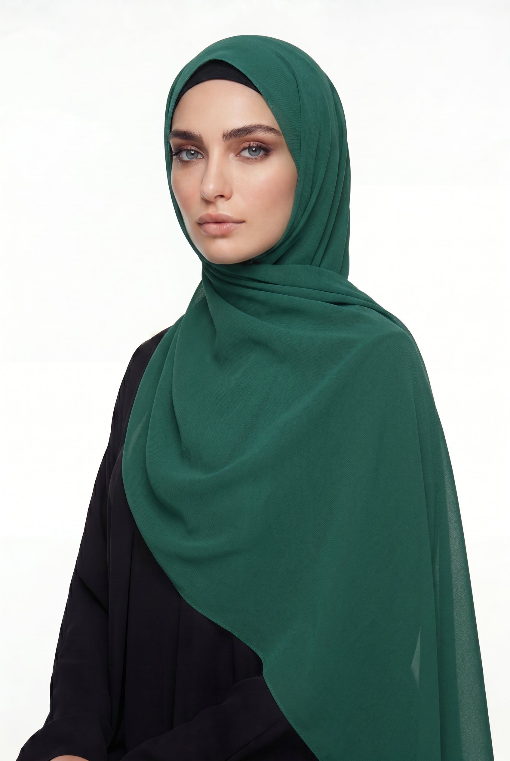 Signal Green Chiffon Hijab Col 154