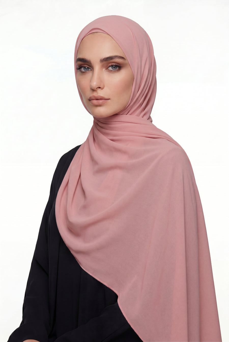 Bright Pink Chiffon Hijab Col 162