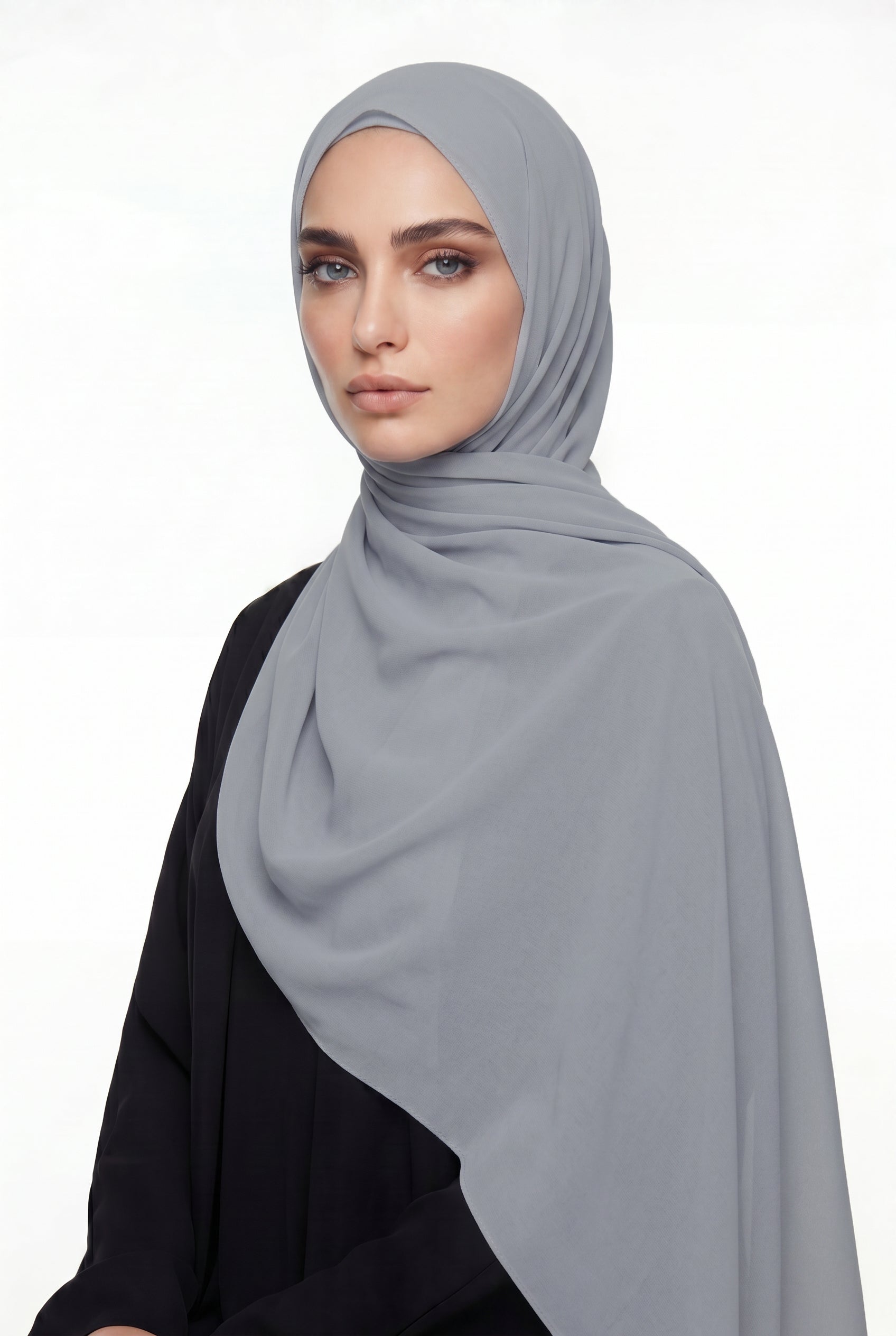Pastel Blue Chiffon Hijab Col 24