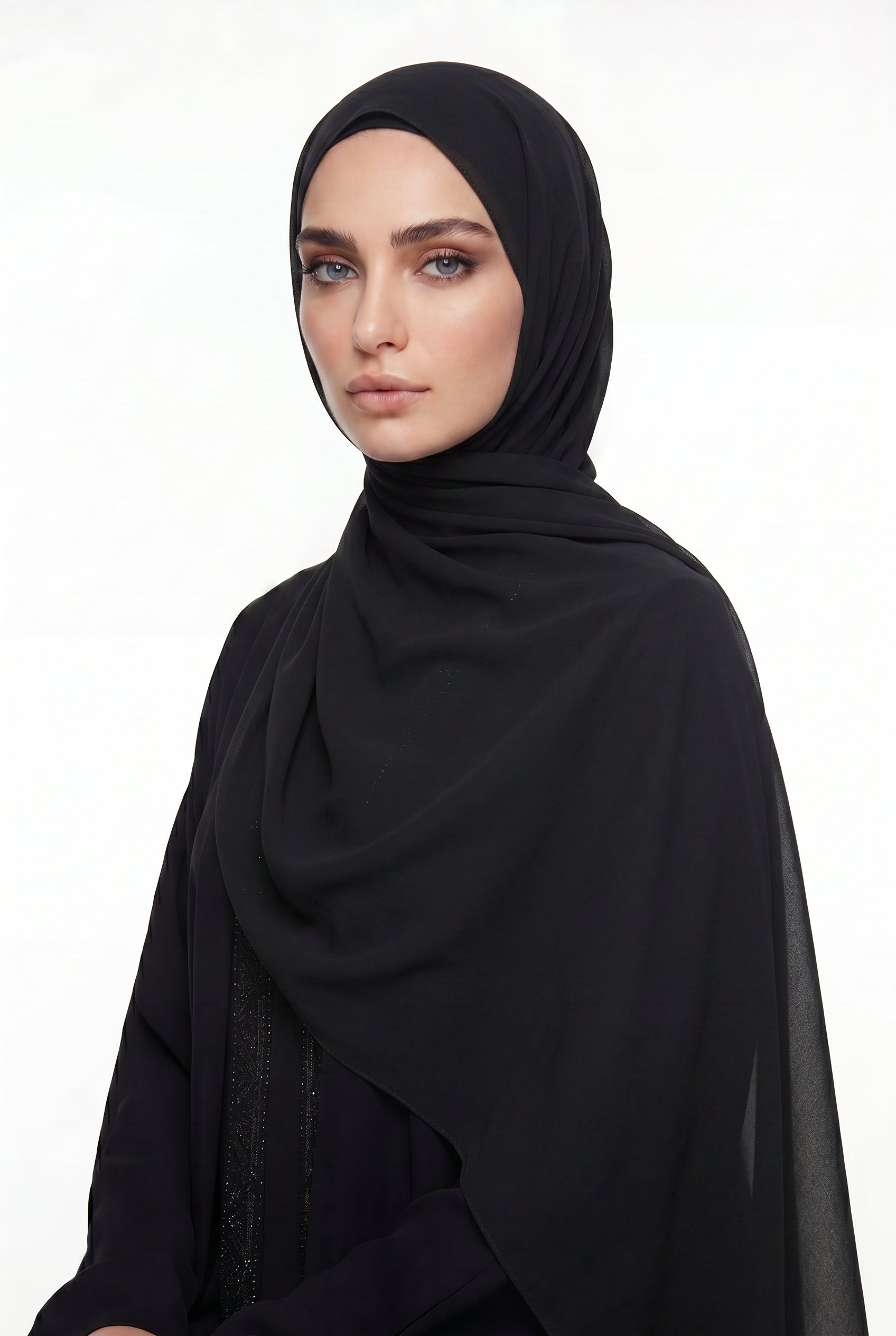 Black Chiffon Hijab Col 3