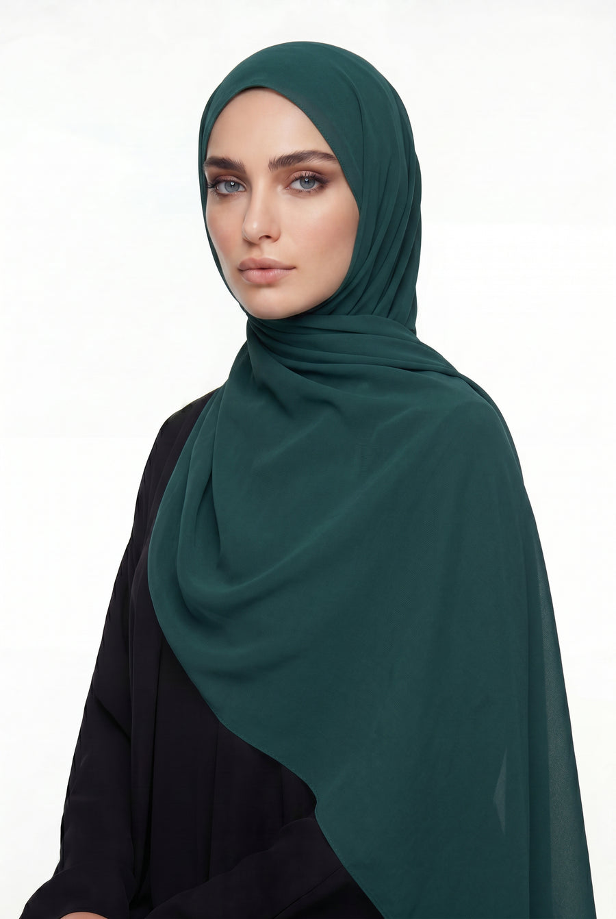 Forest Green Chiffon Hijab Col 40