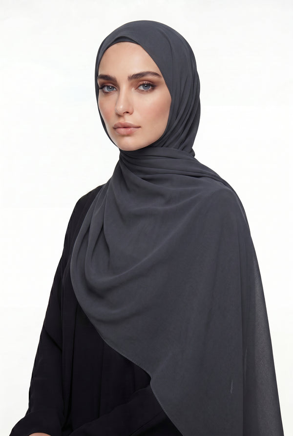 Slate Grey Chiffon Hijab Col 42