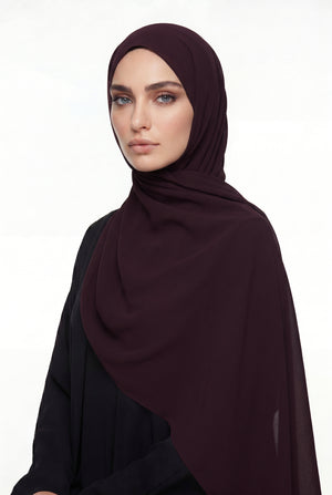 Plum Chiffon Hijab Col 49