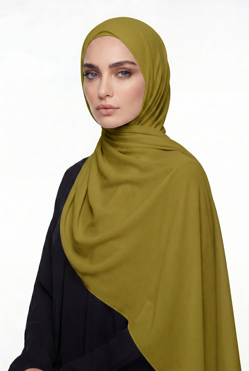 Olive Chiffon Hijab Col 66