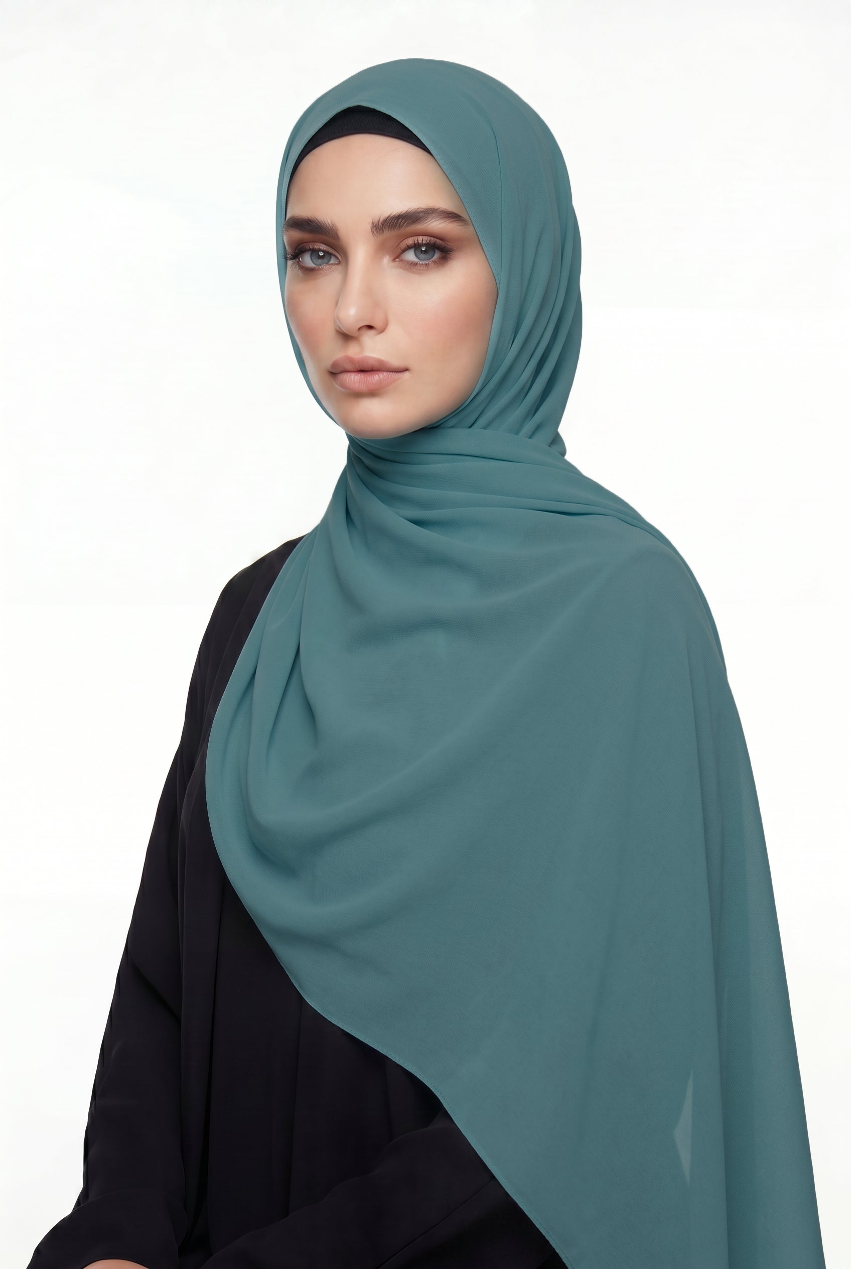 Mint Turquoise Chiffon Hijab Col 67