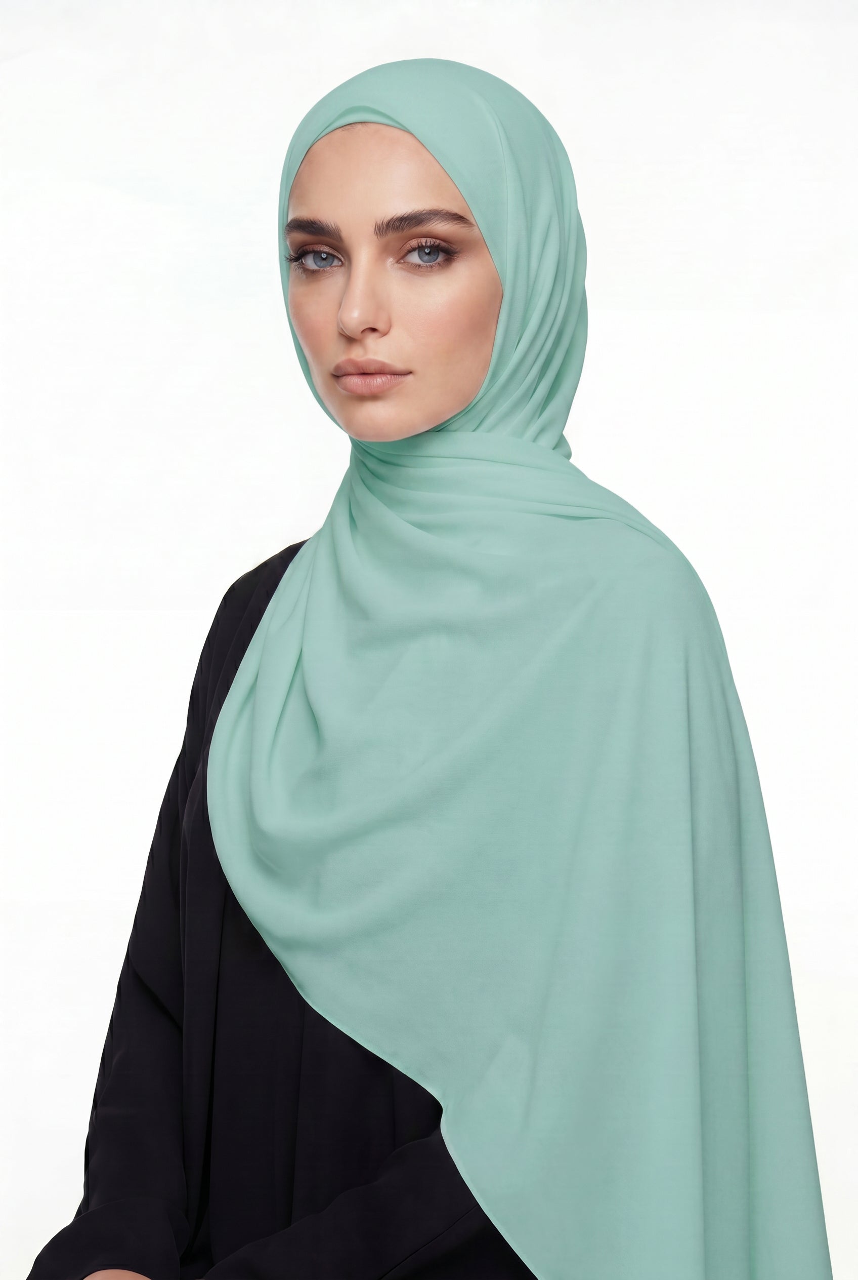 Tiffany Blue Chiffon Hijab Col 69