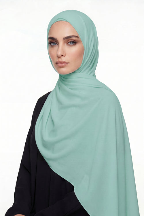 Tiffany Blue Chiffon Hijab Col 69