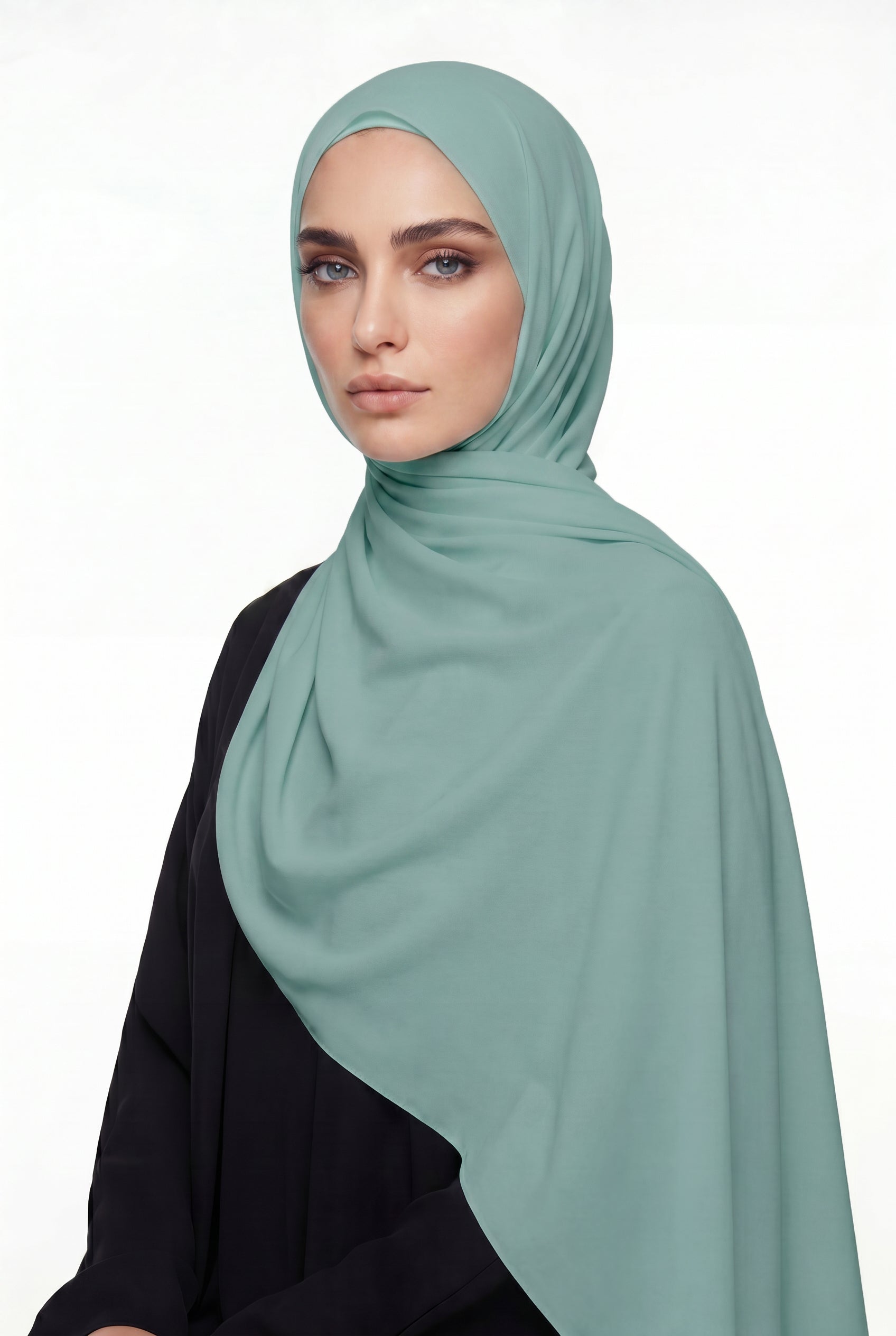Bright Mint Chiffon Hijab Col 70