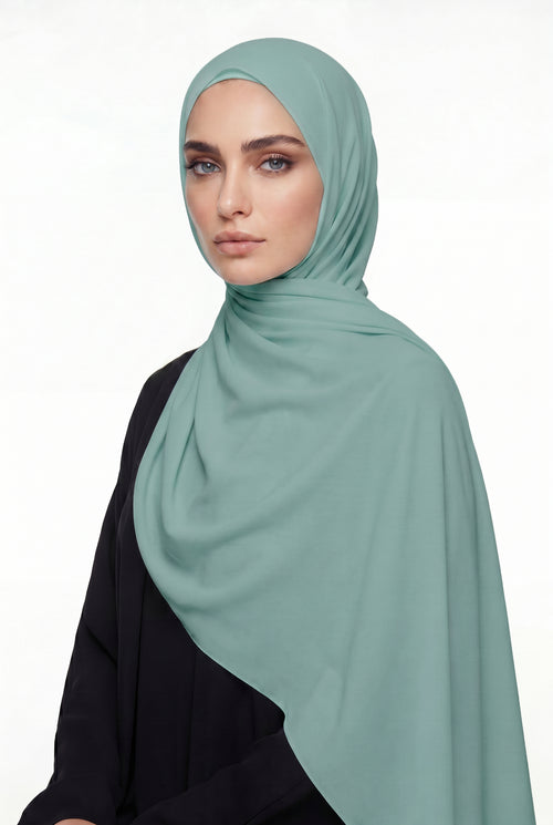 Bright Mint Chiffon Hijab Col 70
