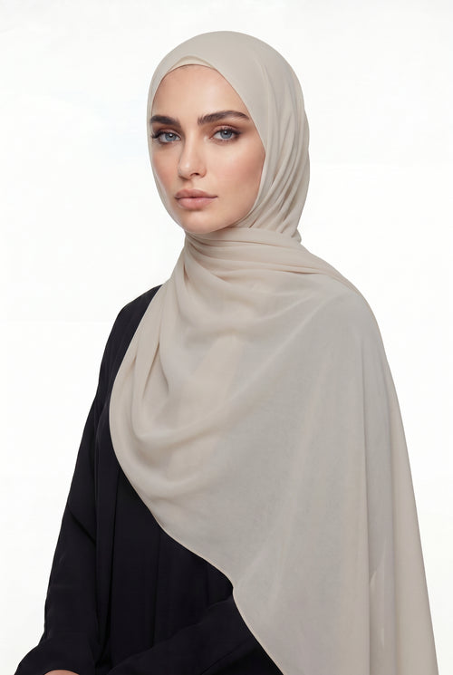 Beige Chiffon Hijab Col 72