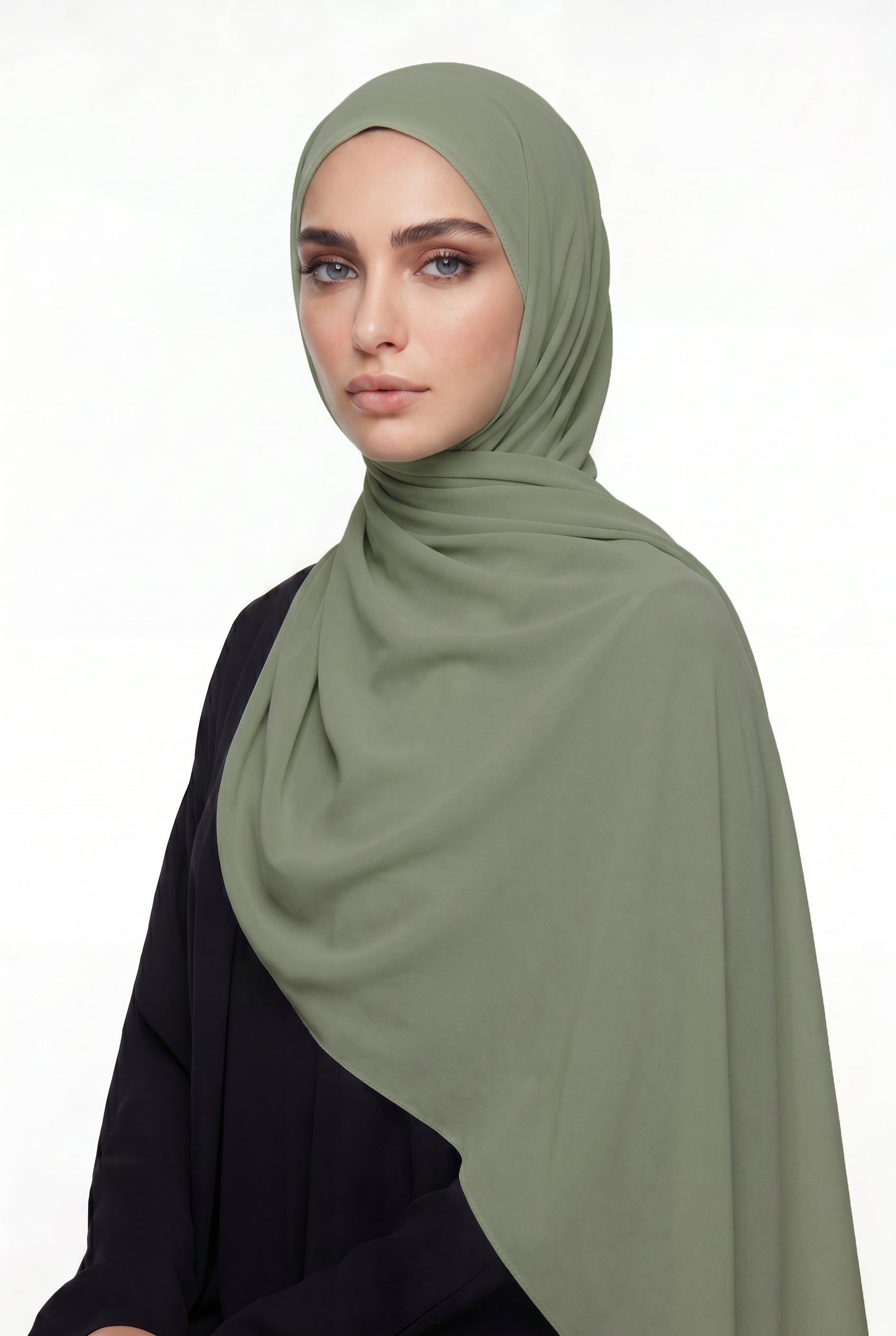 Sage Green Chiffon Hijab Col 75