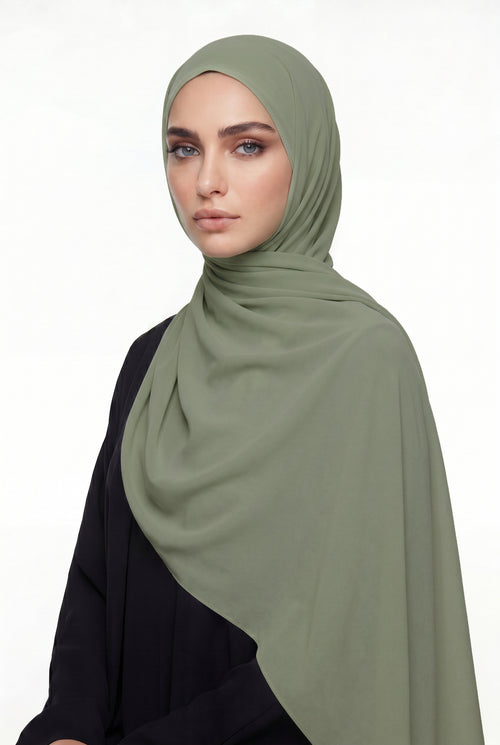 Sage Green Chiffon Hijab Col 75