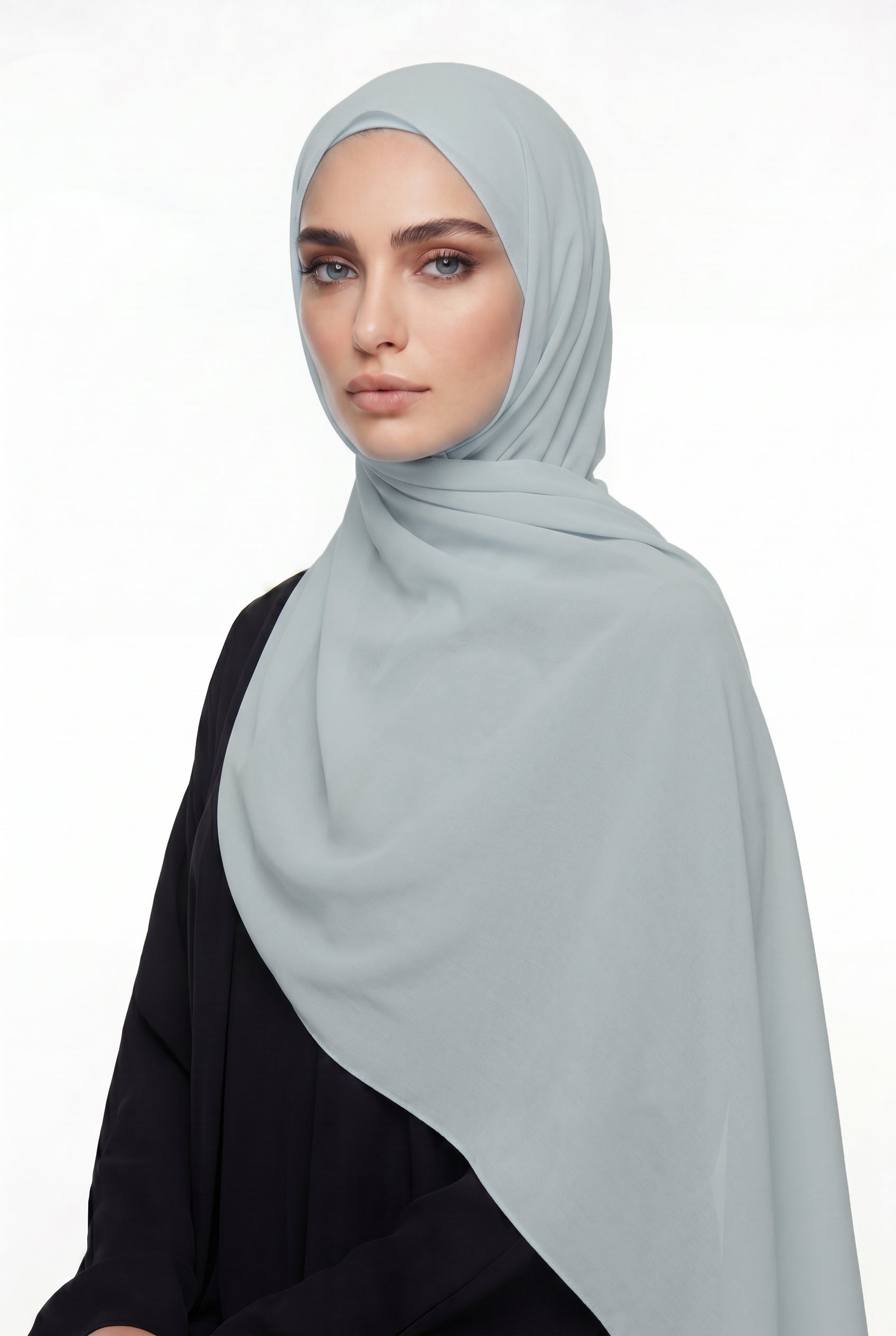 Sky Blue Chiffon Hijab Col 77
