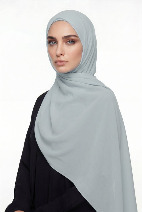Sky Blue Chiffon Hijab Col 77