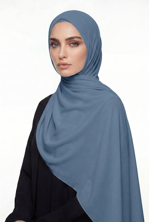 Voodoo Blue Chiffon Hijab Col 84
