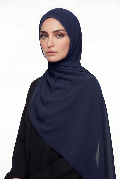 Chiffon Hijab Navy