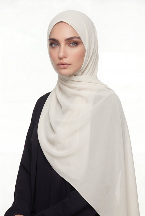 Chiffon Hijab Off White
