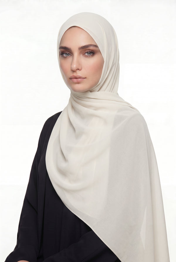 Chiffon Hijab Off White