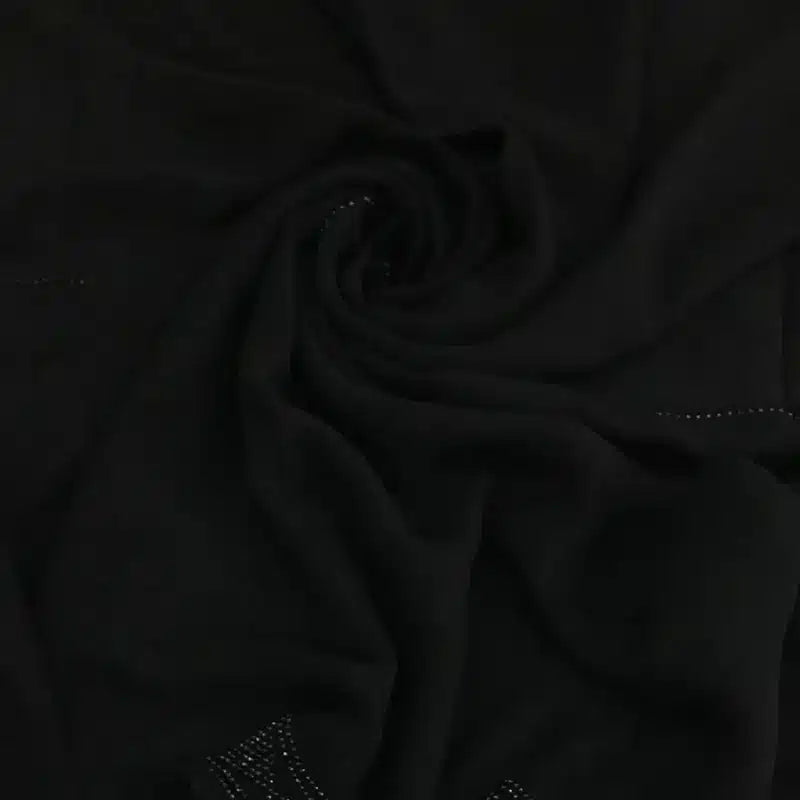 Chiffon crepe with Stone embellishments Black