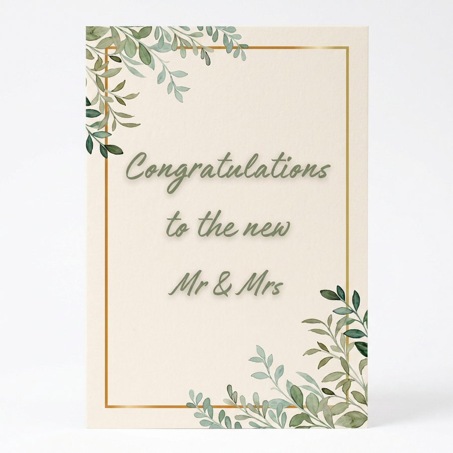 Congratulations To The New Mr & Mrs Card