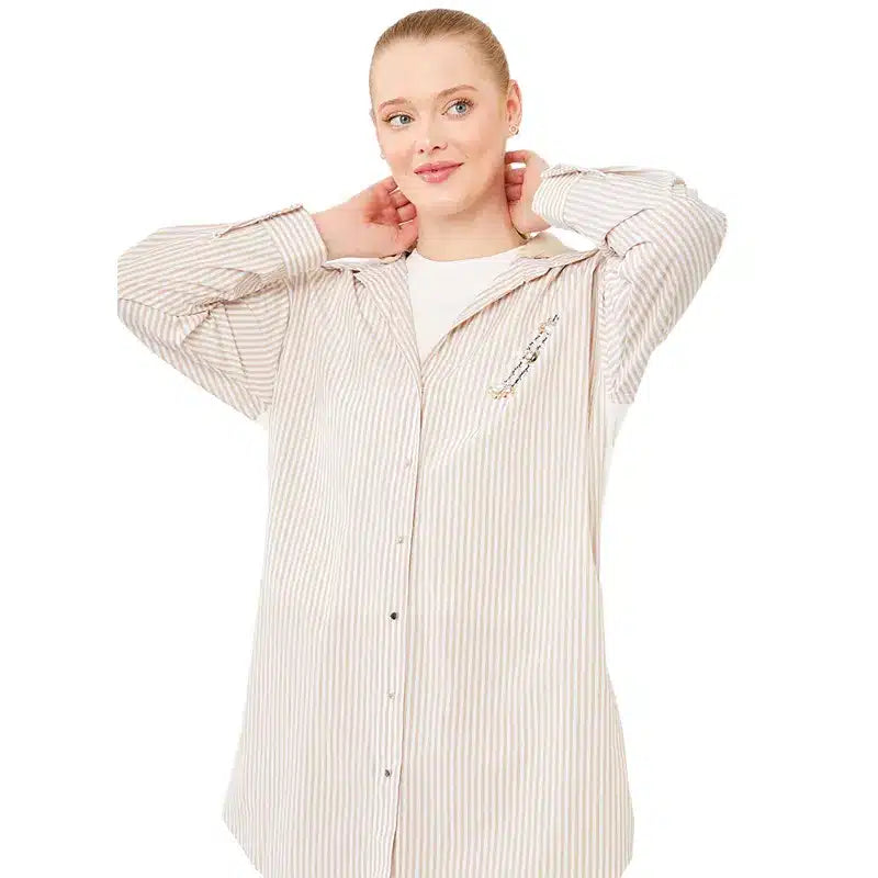 Women Cream & White Hooded Co Ord Set
