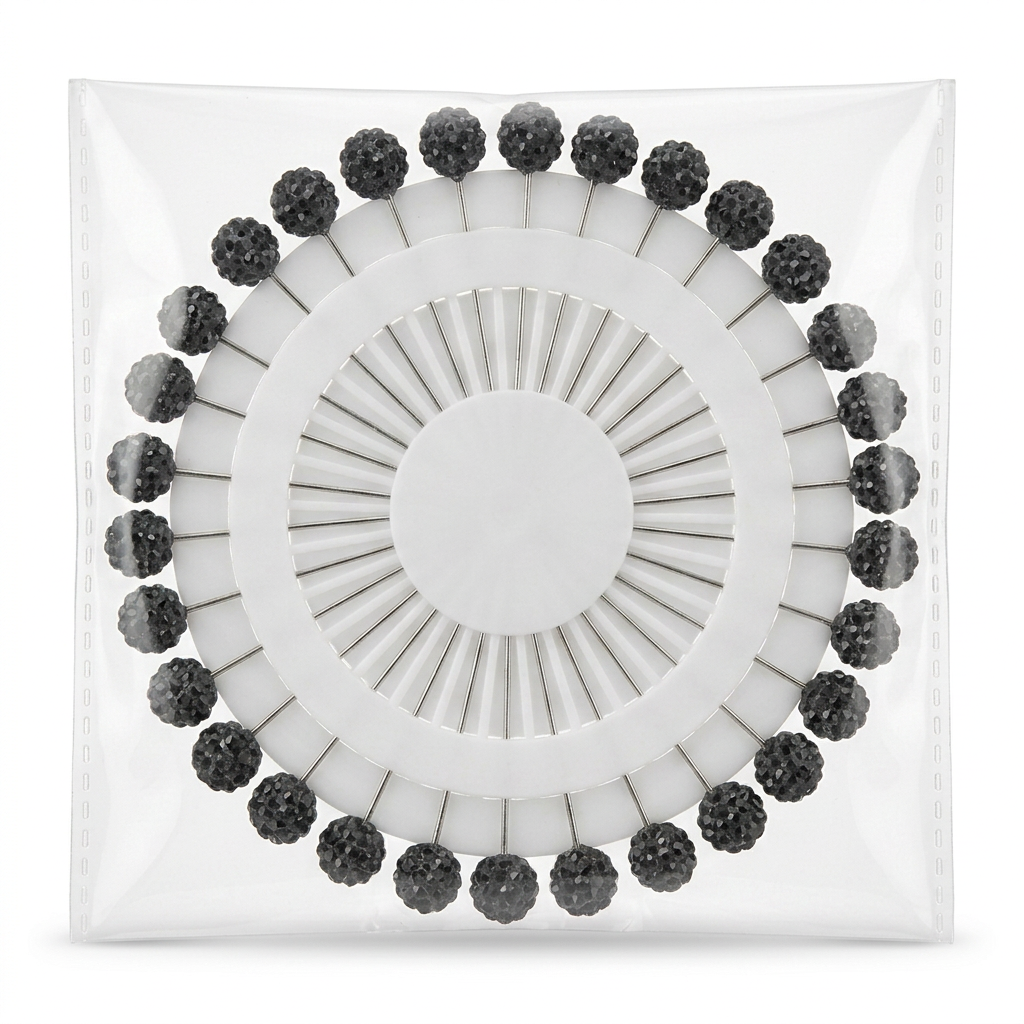 Crystal Wheel Black Pins