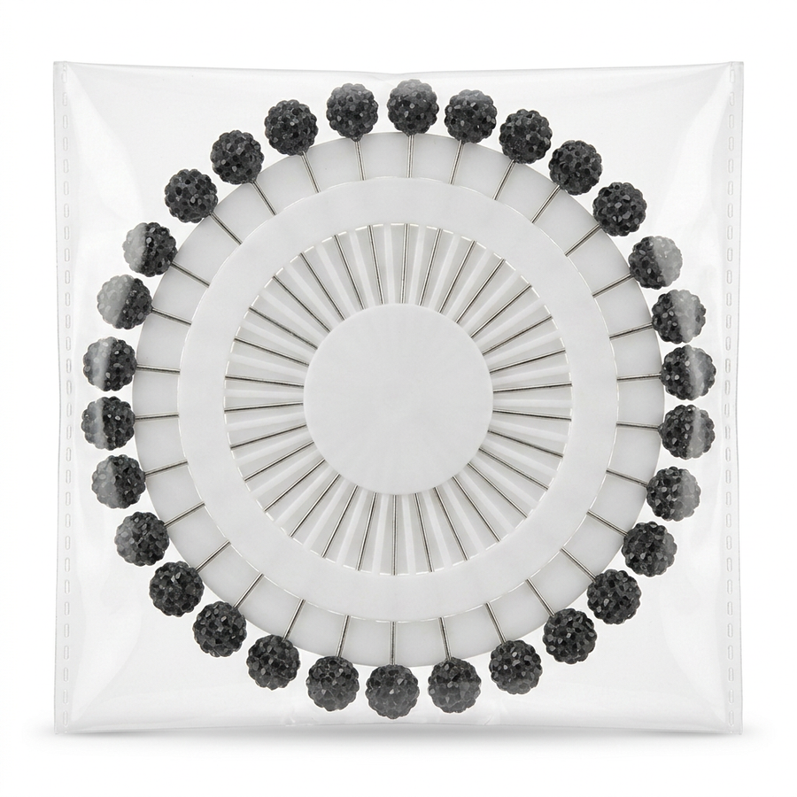 Crystal Wheel Black Pins