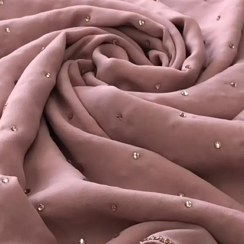 Emirati chiffon with stone embellishments design Pink