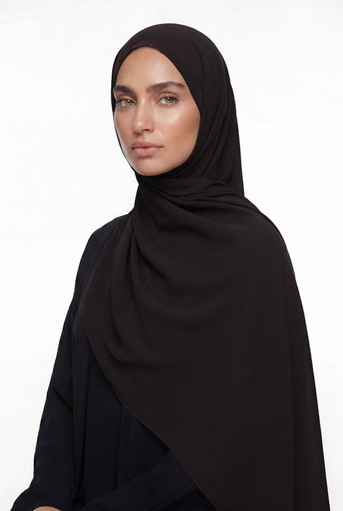 Fluid Stretch Chiffon Hijab Dark Plum Col 44