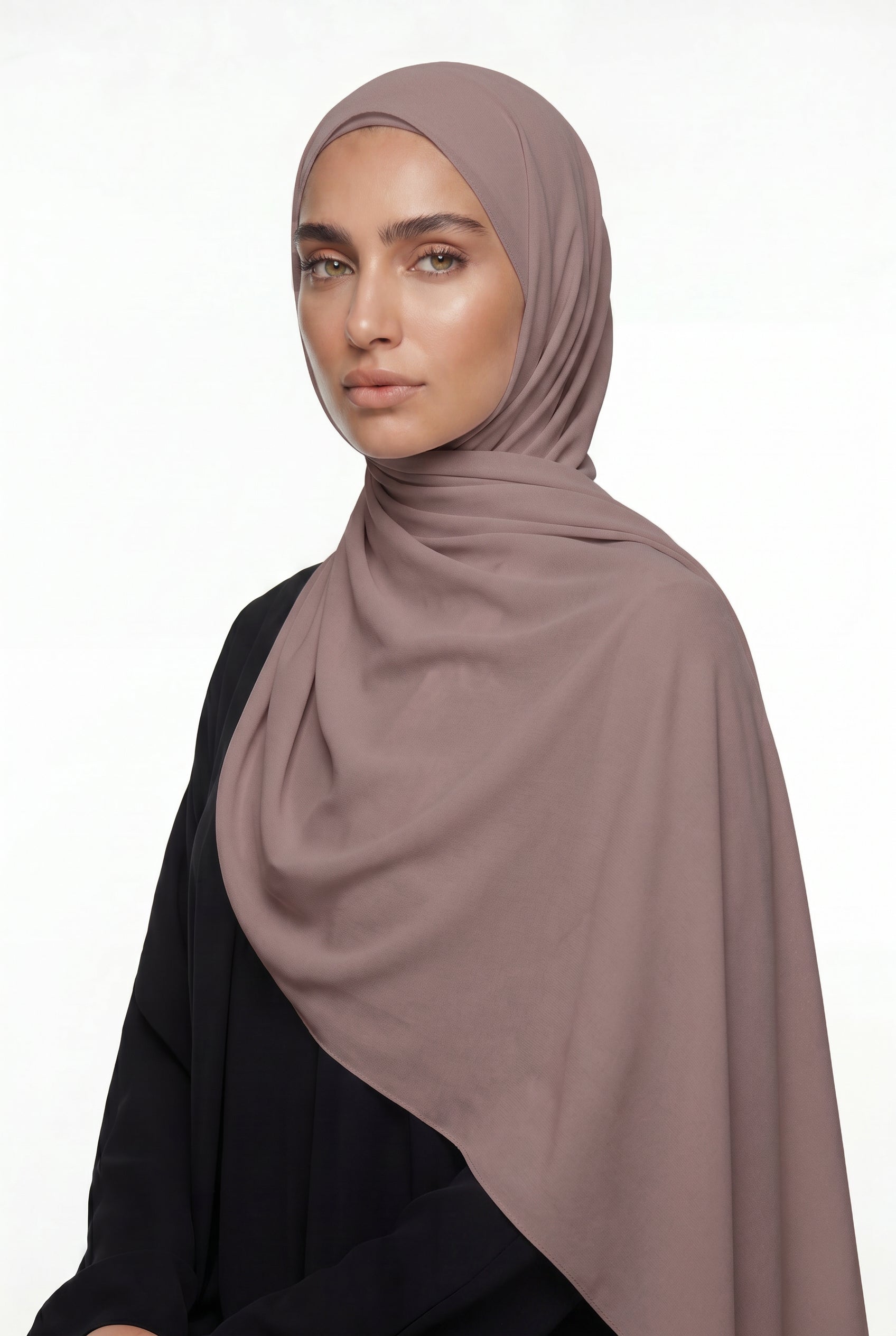 Fluid Stretch Chiffon Hijab Dusty Mauve Col 62