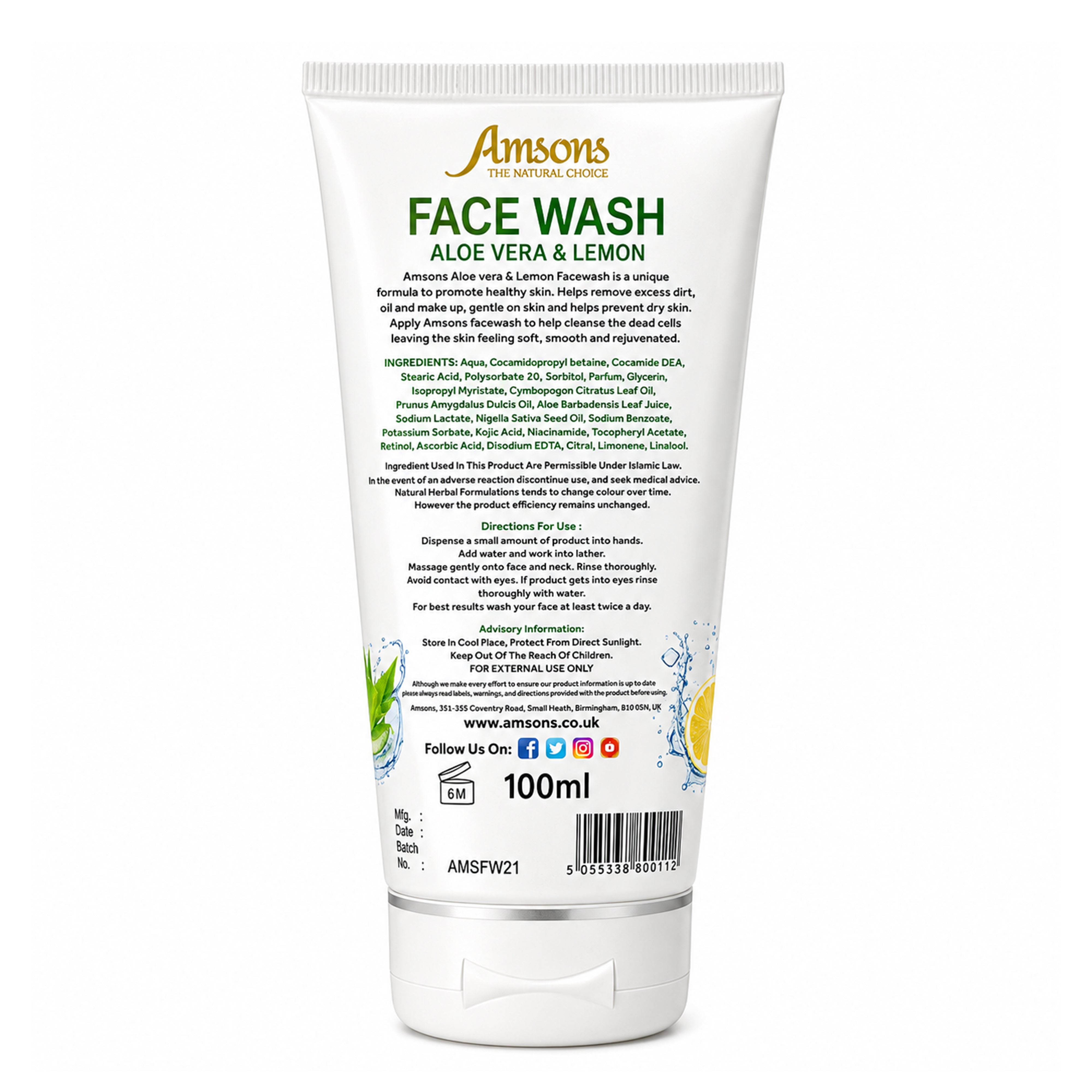 Aloe Vera & Lemon Face Wash 100ml