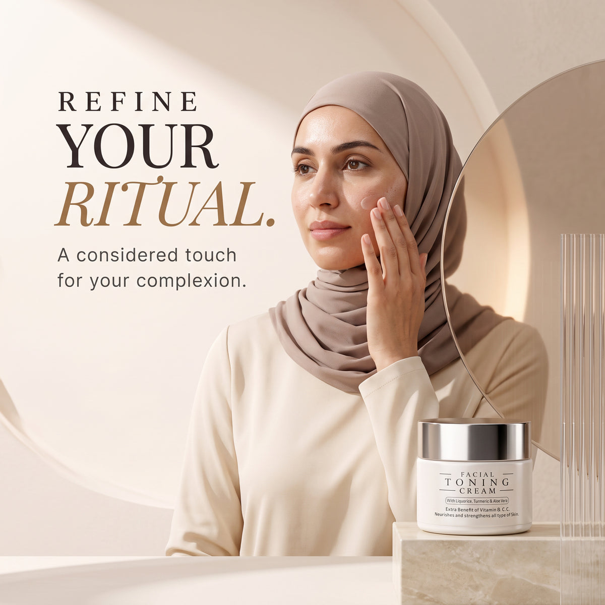Facial Toning Cream With Liquorice, Turmeric & Aloe Vera 50g