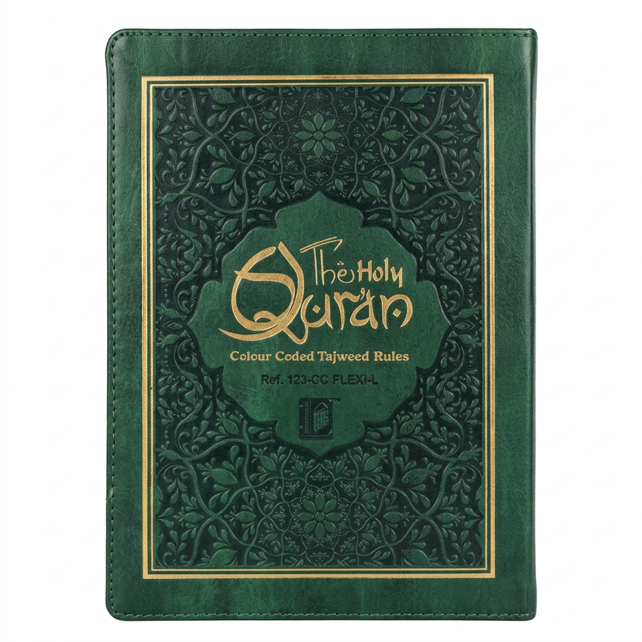 Flexi 15 Lined Colour Coded Tajweed Quran Green 123CC - A5