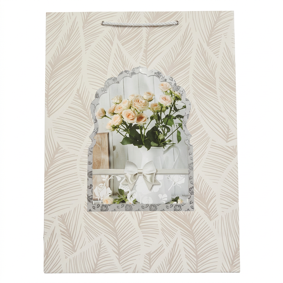 Floral Gift Bag Brown - Large