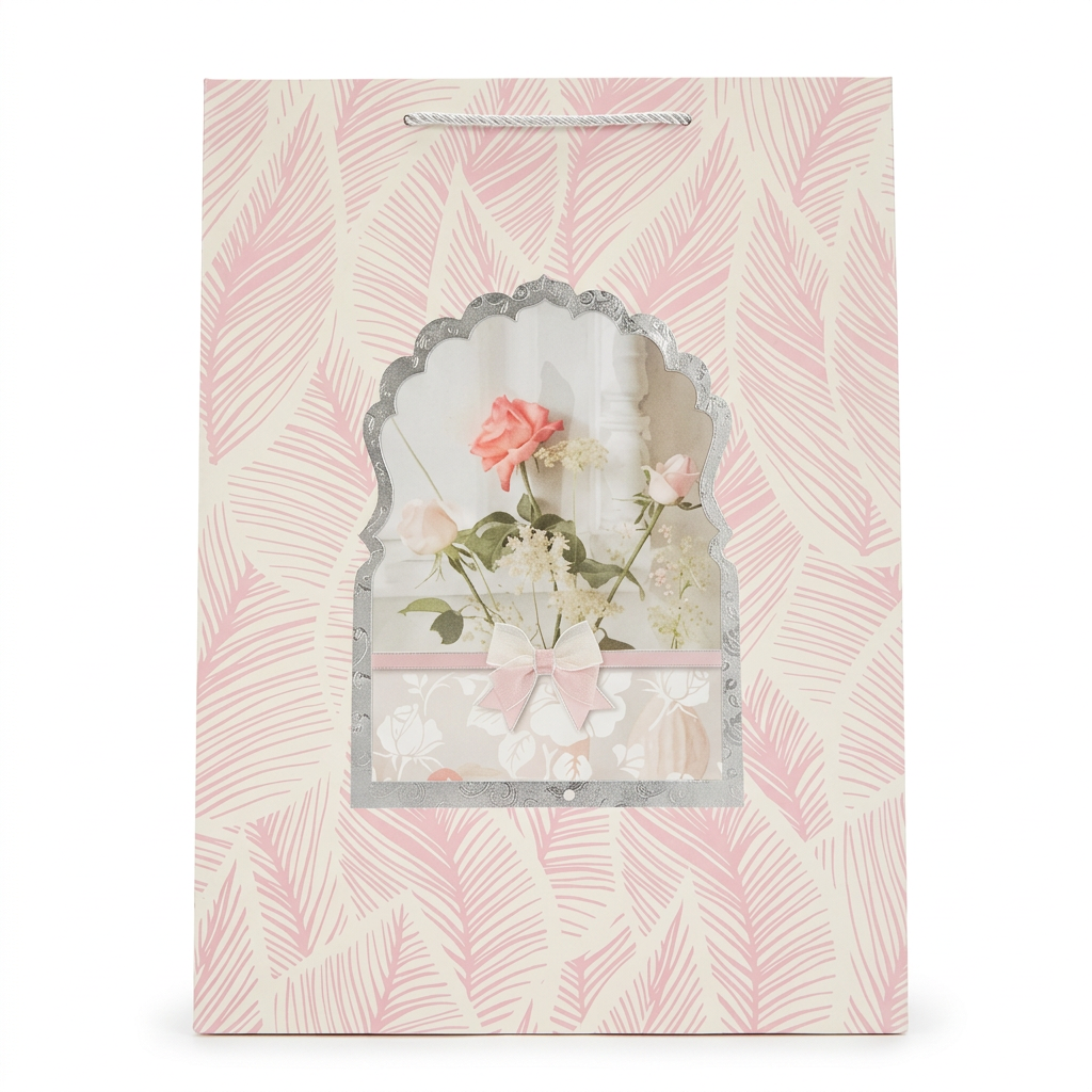 Floral Gift Bag Pink - Large