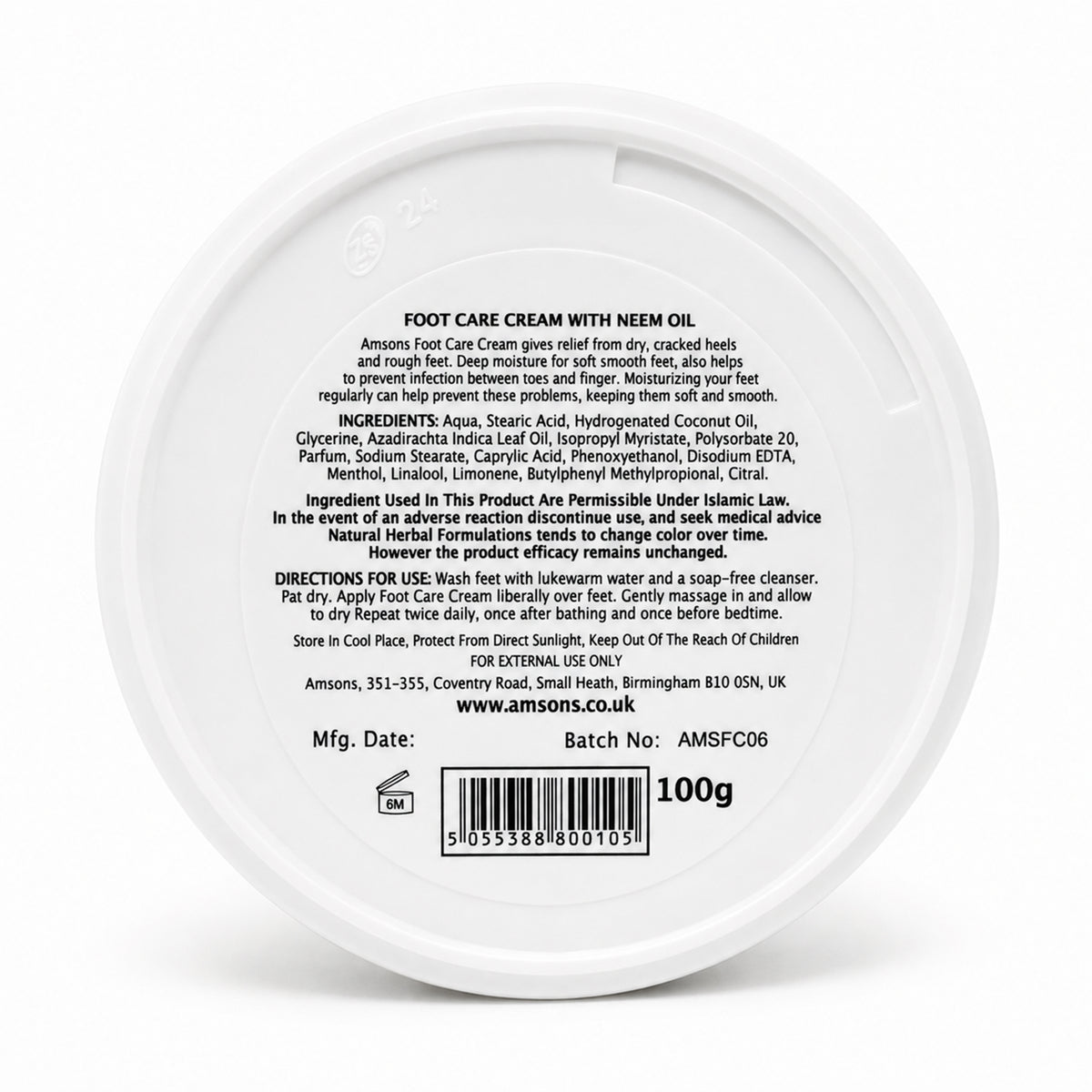 Foot Care Cream With Neem Oil 100g