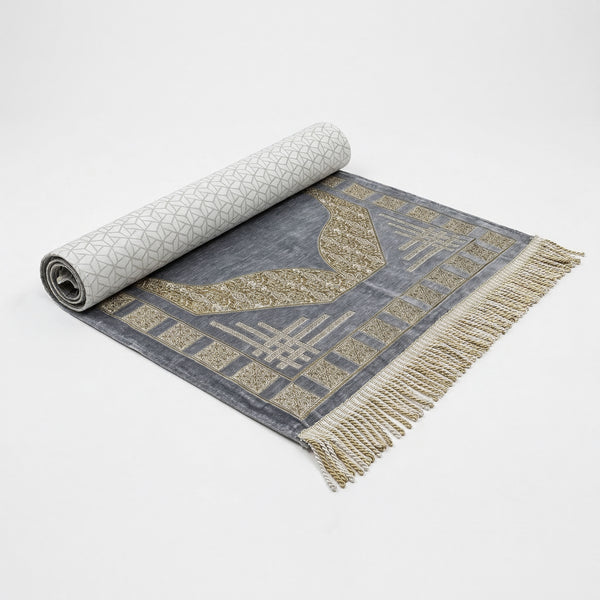 Luxury Chenille Prayer Mat 7045-11 Grey